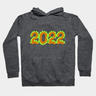 2022 created with orange roses and green leaves Hoodie